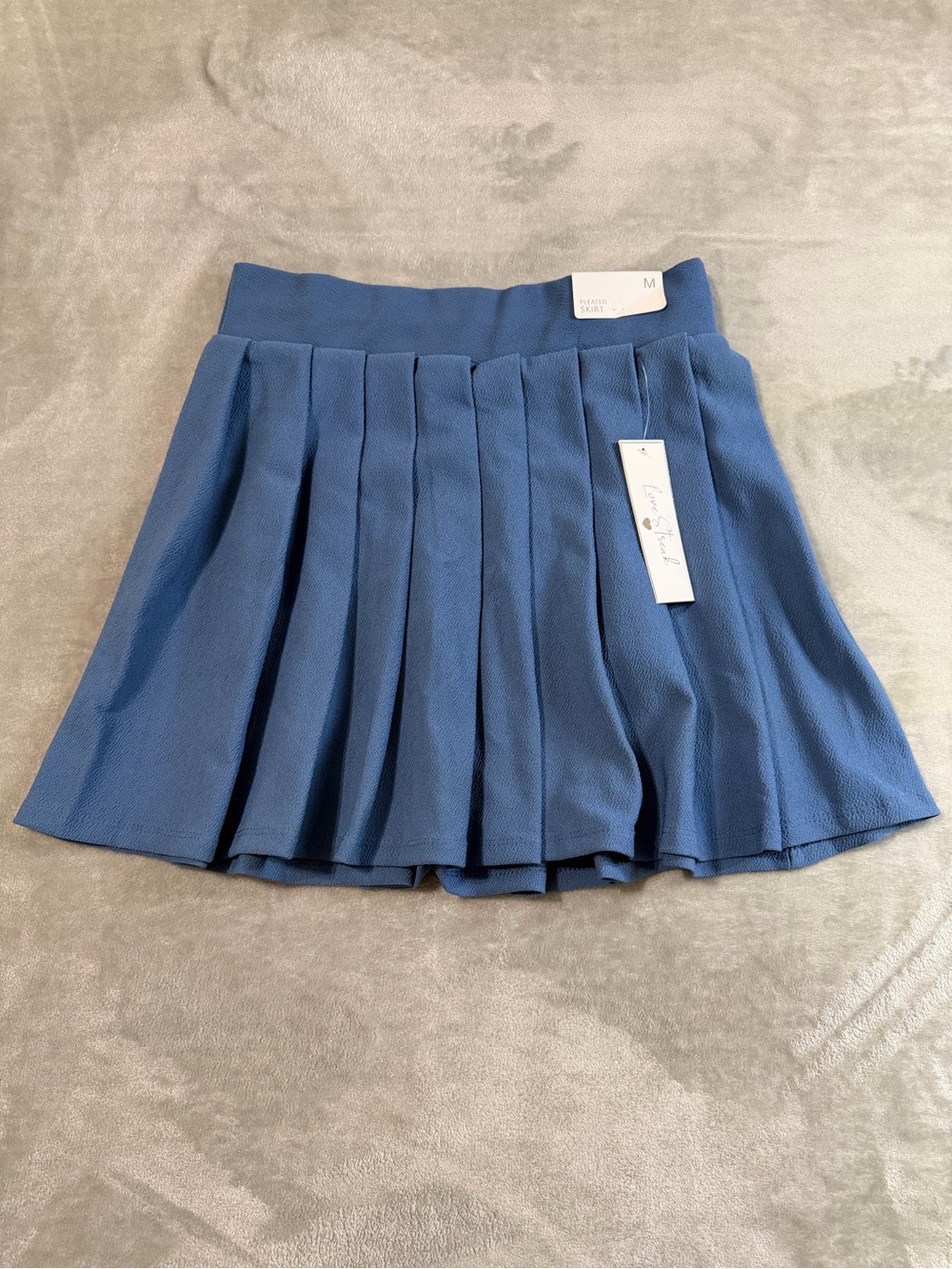 NWT Love Streak Blue Pleated Mini High Waisted Skater Tennis Skirt Size Medium